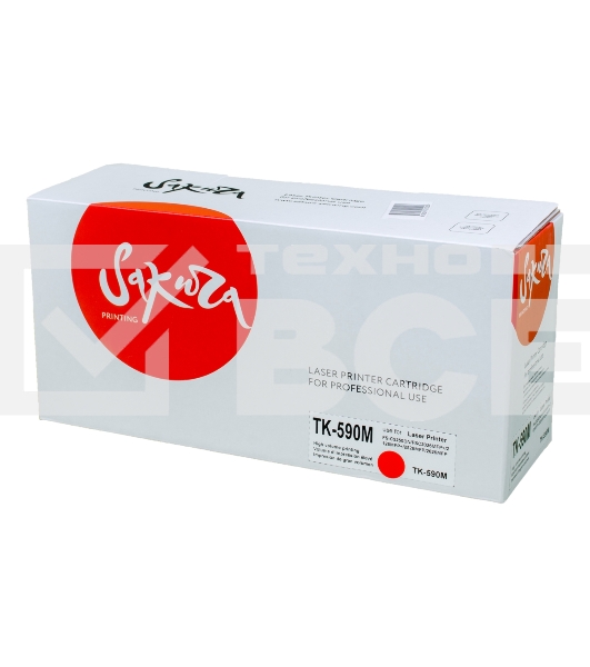 Картридж Sakura TK590M для Kyocera Mita FS-C2026/C2126MFP, пурпурный, 5000 к.