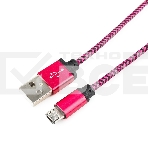 Кабель Gembird USB 2.0 Cablexpert CC-mUSB2pe1m, AM/microBM 5P, 1м, нейлоновая оплетка, алюминиевые разъемы, фиолетовый, пакет, фото3