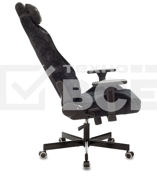 Кресло игровое Knight N1 Fabric черный Light-20, с подголов. крестовина металл