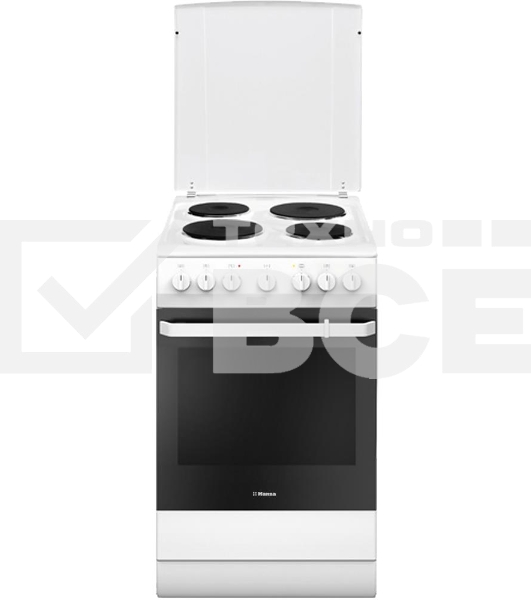 Плита электрическая Hansa FCEW54109 белый, конфорок 4 шт, духовка 65 л, 50 см x 85 см x 60 см