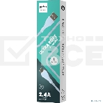 Кабель PERFEO USB A вилка - Micro USB вилка, 2.4A, голубой, силикон, 1 м., ULTRA SOFT (U4022), фото 1