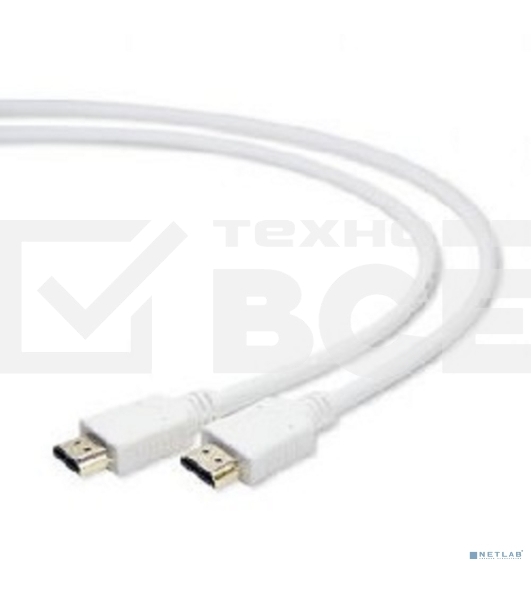 Кабель Cablexpert HDMI CC-HDMI4-W-6, 19M/19M, v2.0, медь, позол.разъемы, экран, 1.8м, белый, пакет