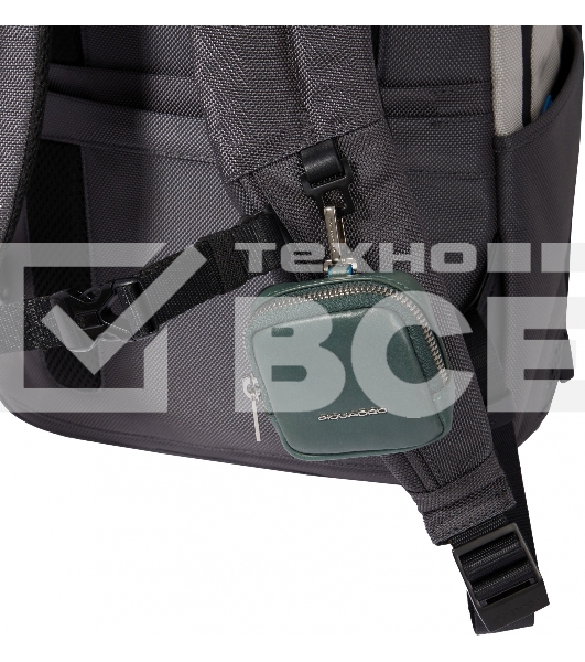 Рюкзак Piquadro Brief2 Special CA3214BR2S/GRN, нейлон/натур.кожа, серый/черный