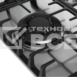 Варочная поверхность Kuppersberg FS 46 X, газ, High-Tech, 45 см, автоматический электроподжиг, газ-контроль, форсунки под сжиженый газ, SABAF конфорки, чугунные решетки, цвет нержавеющая сталь, цвет фурнитуры черный