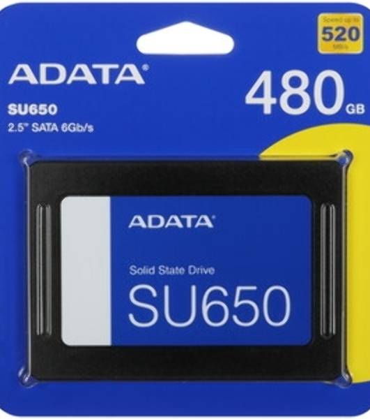 Накопитель SSD ADATA SU650, 480Gb, SATA III, 2.5', R/W 520/450