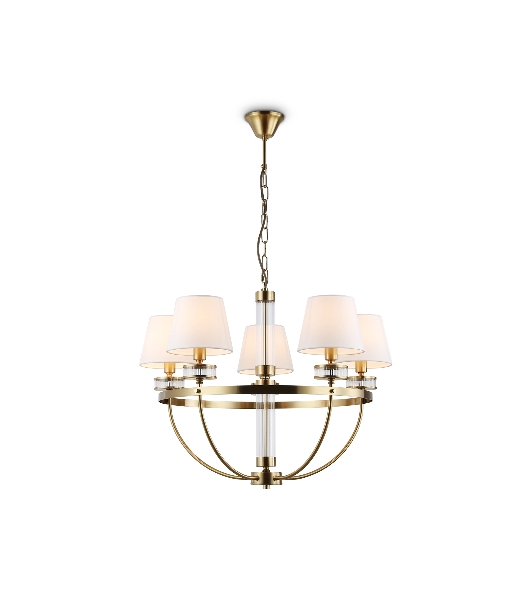 Люстра Ambrella light LH71251/5 BS/WH латунь/белый E14/5 max 40W D700*990