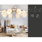 Светильник Ambrella light TR9522/8 WH/GD/FR белый/золото/белый матовый E27*8 max 40W D790*260, фото6