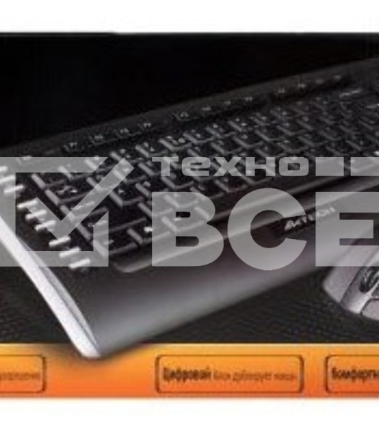 Клавиатура + мышь A4TECH W 9300F USB (черный), 2.4G наноприемник