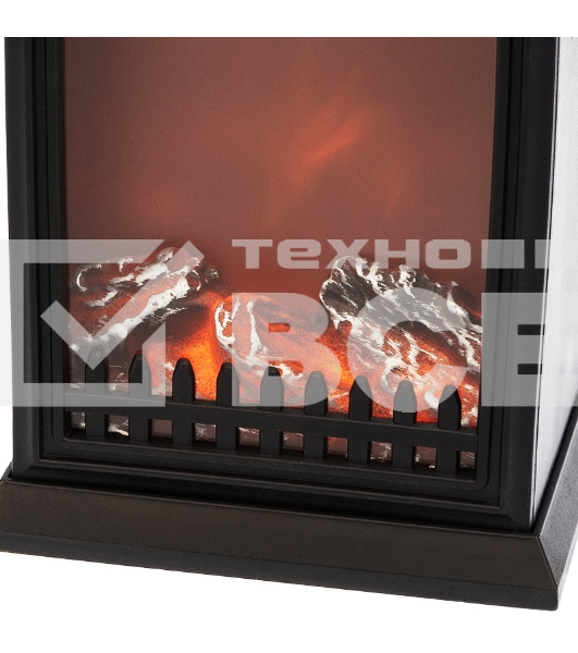 Светодиодный камин Neon-night 'Фьюжн' с эффектом живого огня 14,7x11,7x25 см, батарейки 2хС (не в комплекте) USB, черный