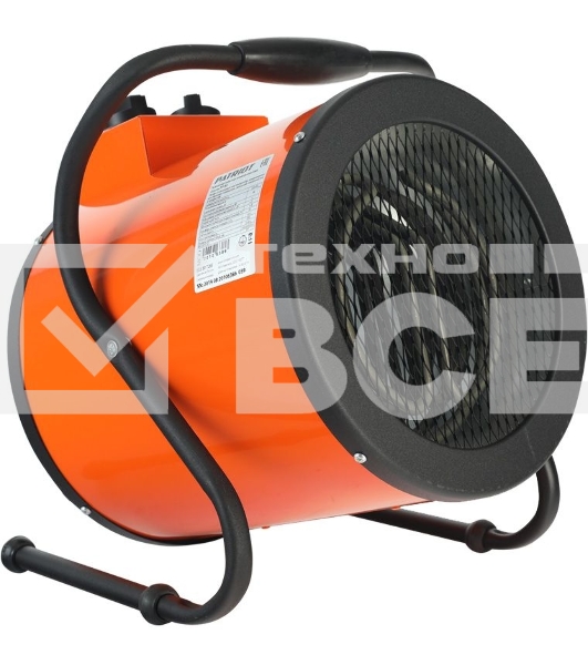 Электрокалорифер PATRIOT PT-R 5 633307265 (Мощность по ступеням 3.0/4.5 кВт, поток воздуха 420м3/час, вес 7кг)
