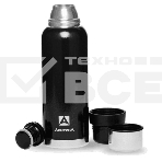 Термос Арктика 106-1200 черный, узкое горло 1,2 л, американский дизайн, антивандальное покрытие, две чашки, холод/тепло 32 ч, фото3