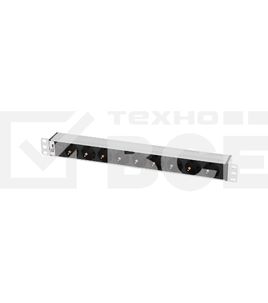 Блок розеток Rem-10 без шнура с инд., 9 Sсhuko, вход IEC 60320 C14, 10A, алюм., 19