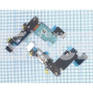 Шлейф разъема питания с аудио-разъемом для iPhone 6S Plus белый