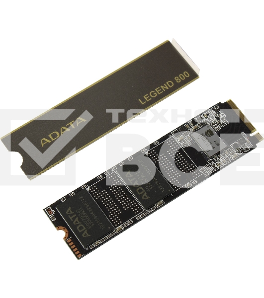 Накопитель SSD ADATA LEGEND 800, 1Tb, PCIe 4.0 x4, M.2 2280, NVMe, R/W 3500/2200, с радиатором
