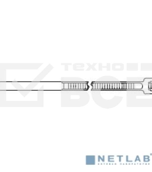 Стяжка Hyperline GT-250IBC нейлоновая неоткрывающаяся, безгалогенная (halogen free), 250x3.6мм, черная, (100 шт)