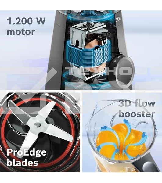 Блендер стационарный Bosch VitaPower Serie 4 MMB6176B 1200Вт черный
