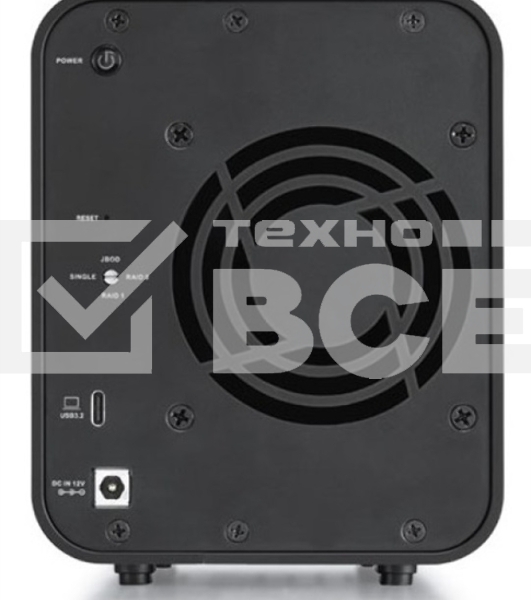 Сетевое хранилище TerraMaster D2-320 DAS tower/JBOD,RAID0,1/up to 2 SATA(3,5' or 2,5')/1xUSB3.1 Type-C gen2/1xPS/1YW