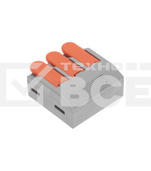 Универсальная клемма Rexant СМК 222-613/221-613, 3-проводная серая 0,5-4/6 мм² (25 шт/уп)