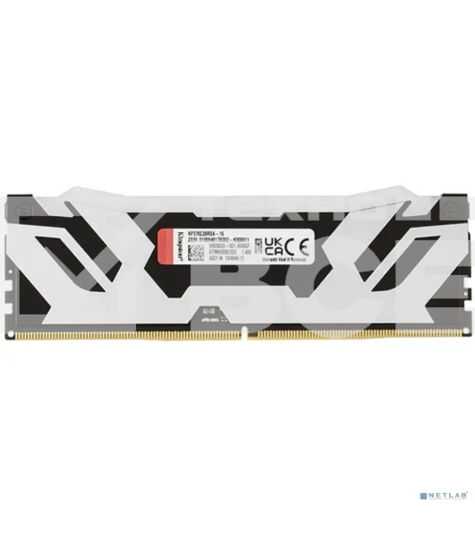Оперативная память Kingston Fury Renegade, DDR5, 16GB (1x16GB), 7600MHz, CL38, DIMM, с радиатором, RGB, серебристый
