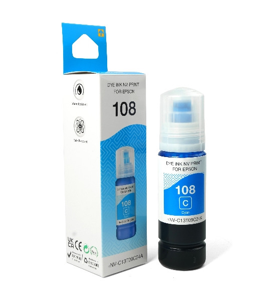 Чернила NVPrint 108 (NV-C13T09C24A) для Epson L8050, L18050 (70 мл) Cyan (в коробке) совместимые