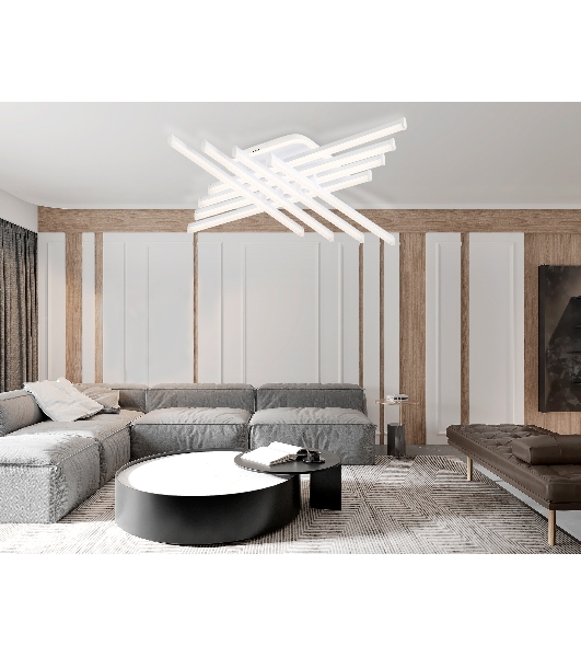 Потолочный светодиодный светильник Ambrella light FL6261 WH белый 130W 3000K-6400K 810*810*130 (ПДУ ИК)