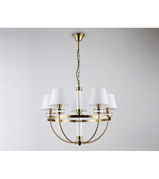 Люстра Ambrella light LH71251/5 BS/WH латунь/белый E14/5 max 40W D700*990