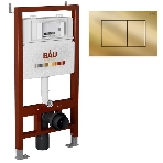 Инсталляция BAU PRO для подвесного унитаза, клавиша смыва BAU Stil, золото, фото2