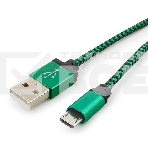 Кабель Gembird  USB 2.0 Cablexpert CC-mUSB2gn1m, AM/microBM 5P, 1м, нейлоновая оплетка, алюминиевые разъемы, зеленый, пакет, фото3