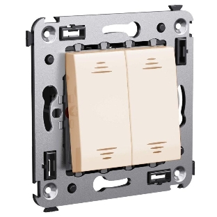 Выключатель 2-кл. СП Avanti 'Ванильная дымка' ДКС 4405104