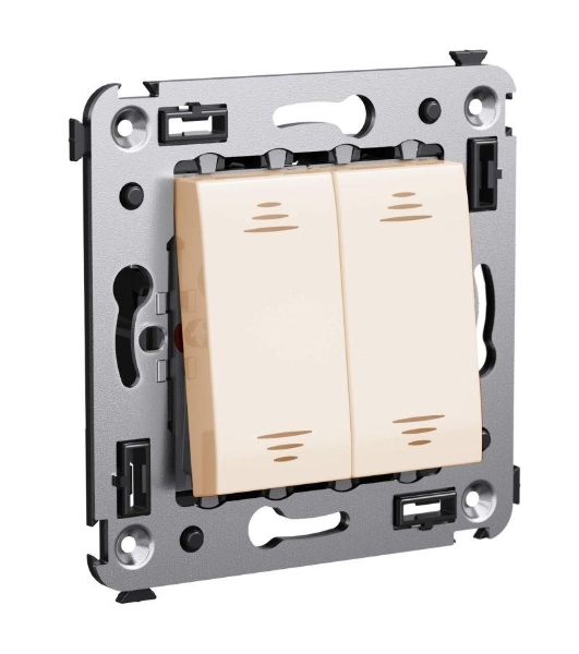 Выключатель 2-кл. СП Avanti 'Ванильная дымка' ДКС 4405104