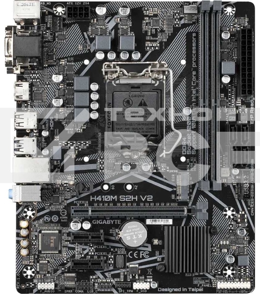 Материнская плата Gigabyte H410M S2H V2, LGA 1200, Intel H470, 2xDDR4, 4xSATA, 1xM.2, 1xPCIe 3.0 x16, 2xPCIe 3.0 x1, 1xDVI-D, 1xHDMI, 1xVGA, 1x 1Gb LAN, 2xUSB-A 3.2 Gen 1, 4xUSB-A 2.0, 3x3.5 мм, 7.1, Micro ATX
