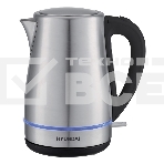 Чайник электрический Hyundai HYK-S3020 1.7л. 2200Вт серебристый матовый/черный (корпус: металл), фото 1