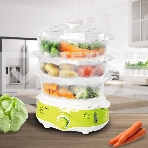 Пароварка электрическая Endever Vita-171, белый/зеленый, мощность 1000 Вт, объем 11 л, фото12