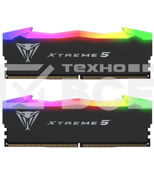 Оперативная память Patriot Viper Xtreme, DDR5, 32Gb (2x16Gb), 7800MHz, CL38, с радиаторами, RGB, черный