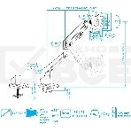 Кронштейн Arm media LCD-T35 silver, 6 шт/уп. Кр. алюм. настол. для мон.17