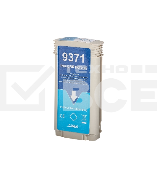 Струйный картридж Sakura C9371A (№72 Cyan) для HP, голубой, 130 мл.