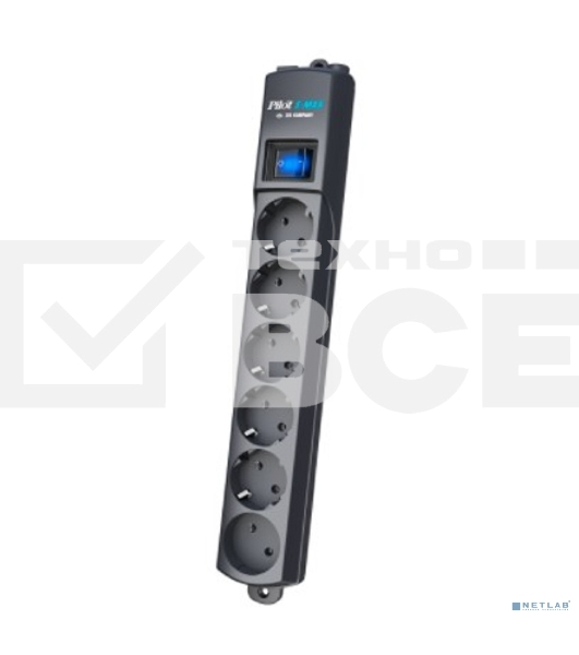 Сетевой фильтр Surge protector Pilot S Max (5 euros + 1GP), 15A/3.5kVA, automatic, 1.8 m, graphite