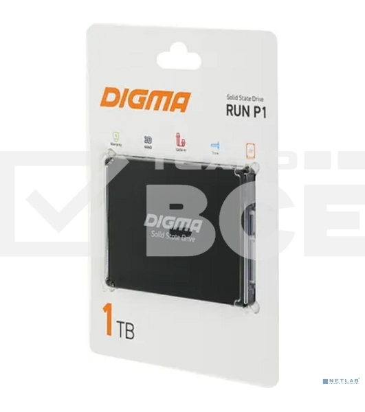 Накопитель SSD Digma Run P1, 1Tb, SATA III, 2.5