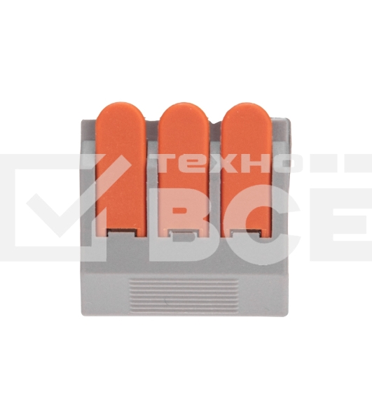 Универсальная клемма Rexant СМК 222-613/221-613, 3-проводная серая 0,5-4/6 мм² (25 шт/уп)