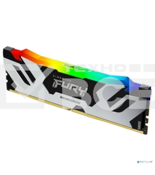 Оперативная память Kingston Fury Renegade, DDR5, 16GB (1x16GB), 7600MHz, CL38, DIMM, с радиатором, RGB, серебристый