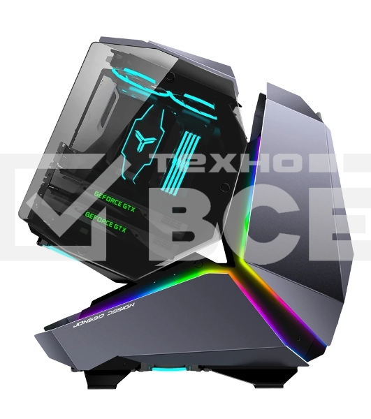 Корпус без блока питания JONSBO MOD-5, Full-Tower, TG, no fans, 2xUSB-A 3.0 + 1xUSB-C 3.2, ATX, mATX, mITX Gray