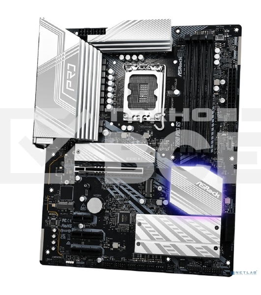 Материнская плата ASRock Z890 PRO RS, LGA1851, Intel Z890, 4xDDR5, 4xSATA, 4xM.2, 1xPCIe 5.0 x16, 2xThunderbolt 4, 1xUSB-A 3.2 Gen 2, 6xUSB-A 3.2 Gen 1, 4xUSB 2.0, 1xHDMI, 1xDP, 1x2.5Gb LAN, 3x3.5 мм, 7.1, ATX