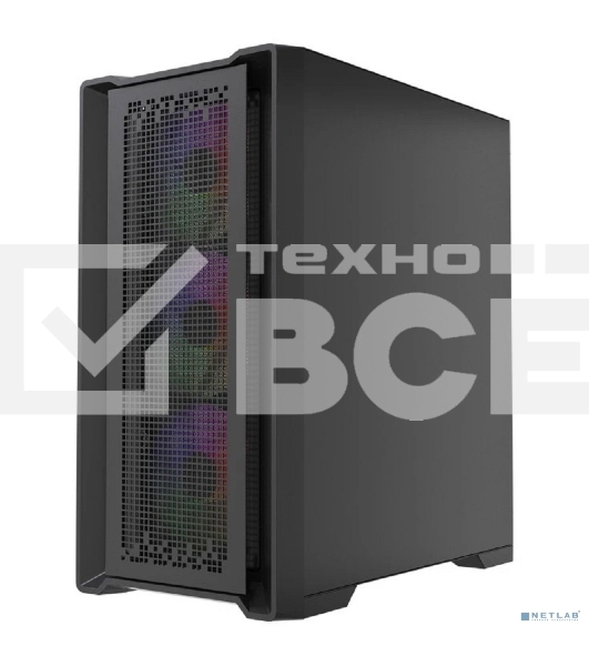 Корпус PowerCase ByteFlow Micro Black LE, Micro-Tower, чёрный