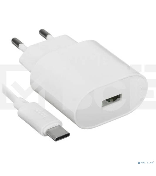 Сетевое зарядное устройство HOCO C109A/Сетевое ЗУ + Кабель Type-C 1m/QC 3.0/1 USB/Выход: 18W/White