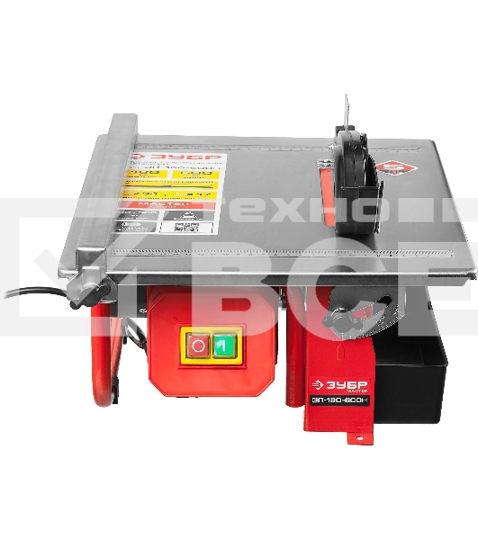Электроплиткорез ЗУБР 'МАСТЕР' ЭП-180-600Н диск 180 мм, глубина реза 90°-34мм/45°-17мм, стол 330х360мм, 2950об/мин, 600Вт