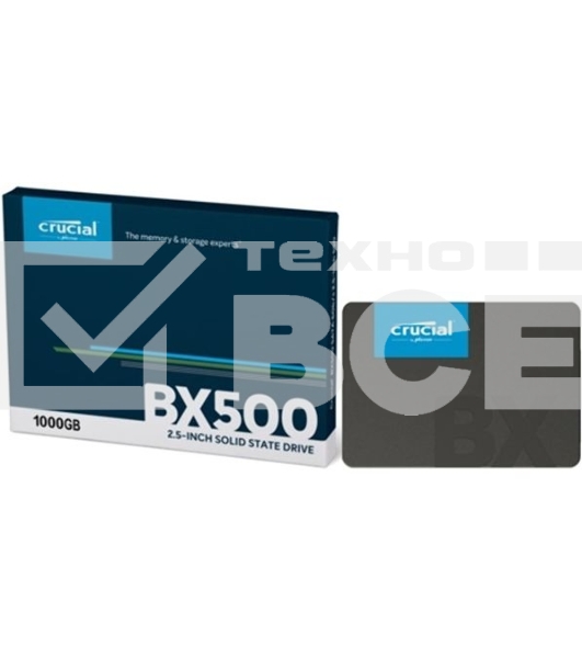 Накопитель SSD Crucial BX500, 1Tb, SATA III, 2.5