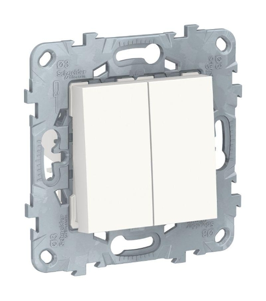 Переключатель SCHNEIDER ELECTRIC NU521518  unica new 2-клав перекрестный 2 x сх. 7 10 ax 250 в белый