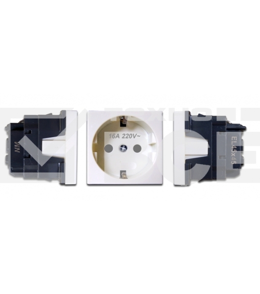 Розетка Lanmaster Mosaic NM-EL45X45-WH (упак.:1шт) 1м белый