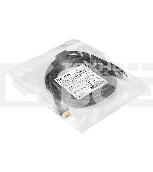 Кабель HDMI ExeGate EX-CC-HDMI-5.0F (19M /19M, 5м, v1.4b, ферритовые кольца, позолоченные контакты)