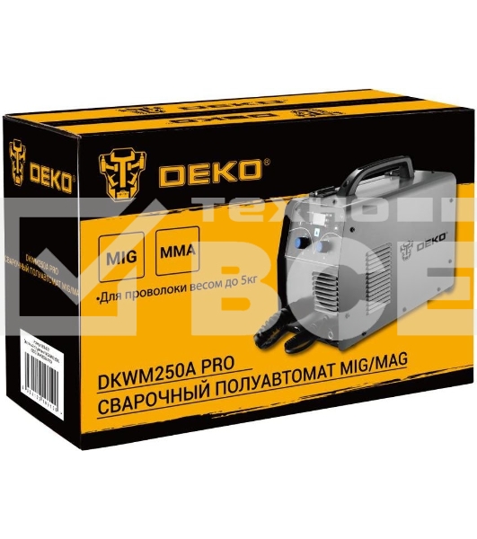 Сварочный полуавтомат Deko DKWM250A MIG-MAG/ММА 7кВт